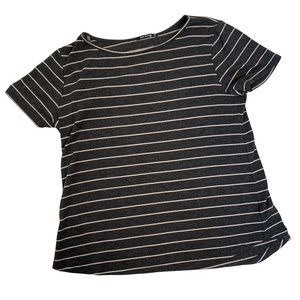 Pink Clover Stripe Button Back Top